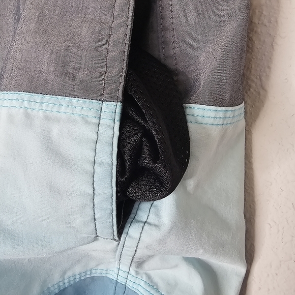 Burnside Mens Swim Trunks Board Shorts‎ Pockets Blue Gray Size 38 - Picture 5 of 10